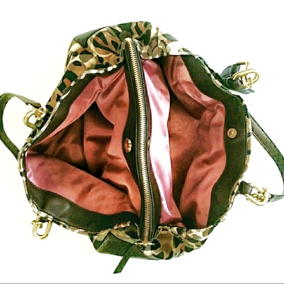 LIKE NEW COACH Brown & Gold Ocelot Print Satchel - Picture 5 of 9